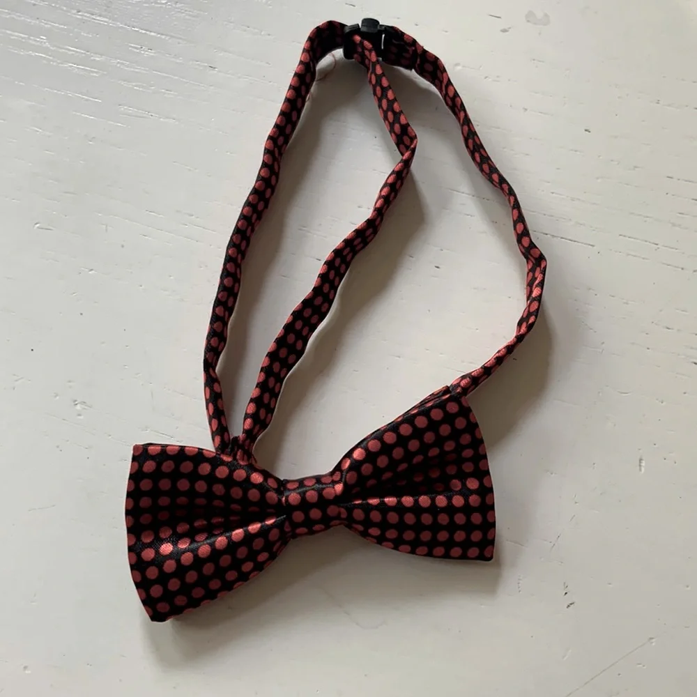 Black and Red Polka Dot Bow Tie